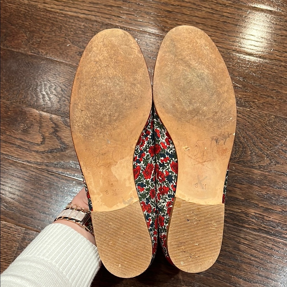 Zalo Women's Floral Loafers - Red and Navy - Picture 5 of 5